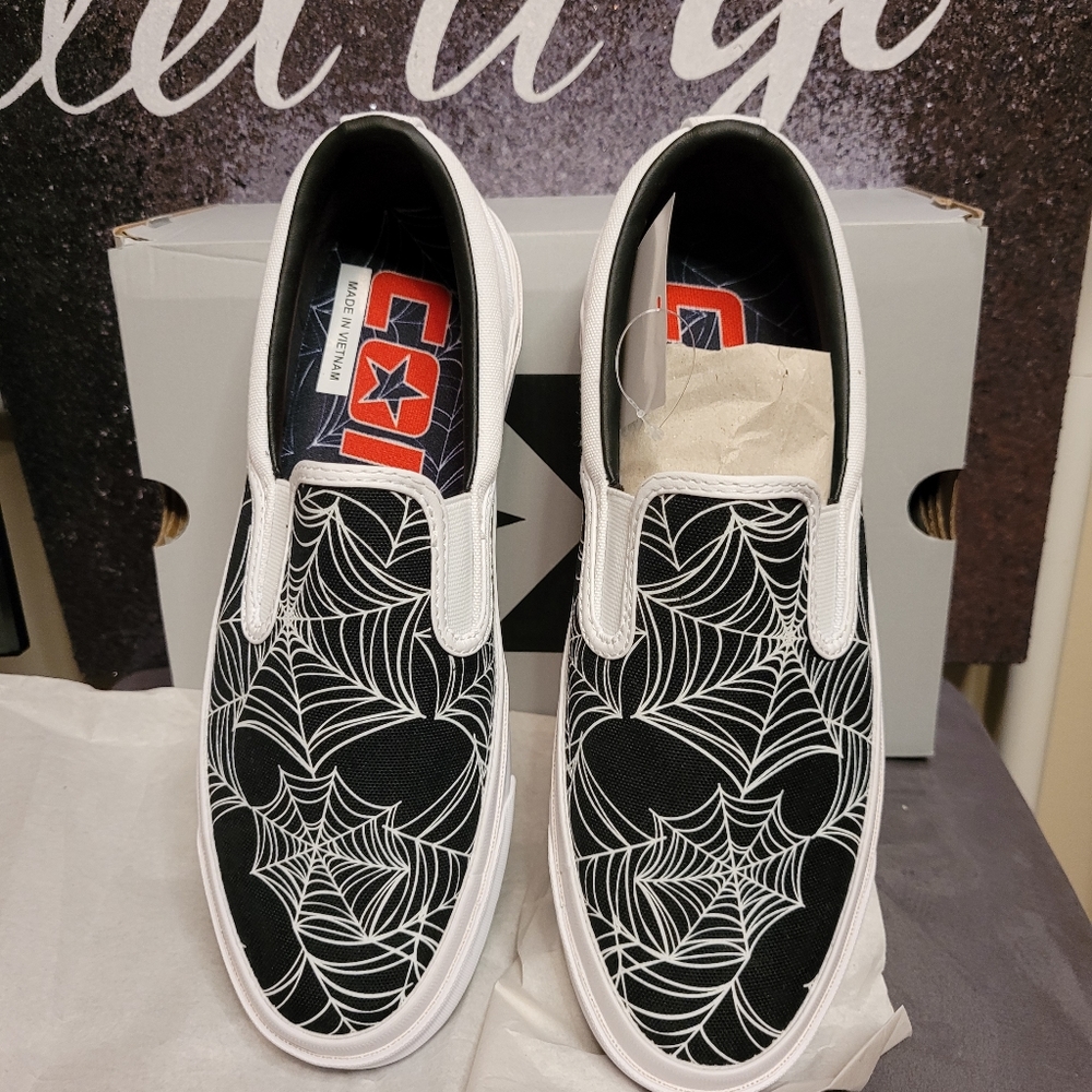 Converse Spider print slip on